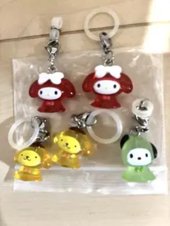 サンリオ めじるしアクセサリー てるてる坊主マイメロ　ポムポムプリン　ポチャッコ