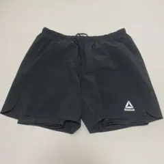 GWセール 送料込 Reebok インナー付ブラックショートパンツ 2XO