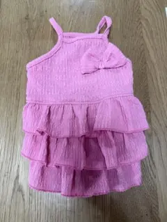犬服 フリル付きピンクワンピース