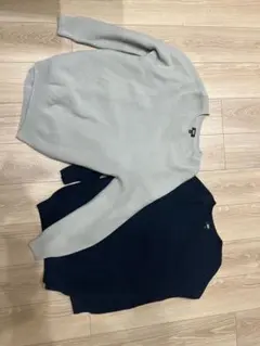 【UNIQLO】グレー・ネイビー XLサイズ ニット2点セット