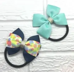 【218】ハンドメイド　グログランリボンのヘアゴム