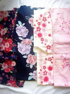 【お買得】まとめ4点セット　浴衣3点甚平1点　綿100％ 　夏祭り　リメイク