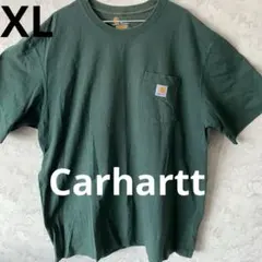 Carhartt カーハート　ロゴ刺繍　Tシャツ XL 緑　グリーン　ゆったり