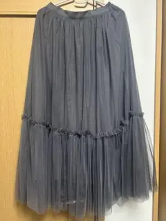 INGNI グレー チュール フレアスカート