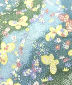 縮緬生地　蝶