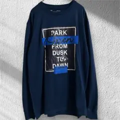 アンダーアーマー　ヒートギア　長袖Tシャツ　プリント入　　吸汗速乾　ネイビー　M