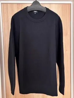 未使用　ユニクロ　ウォッシャブルミラノリブクルーネックセーター　ブラック　XXL