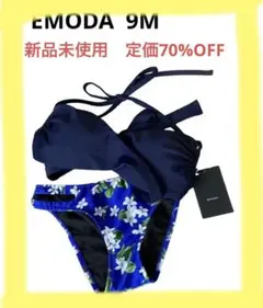 新品未使用！EMODA 9Mビキニ／ネイビー花柄／のサムネイル