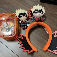 ヒロアカ USJ 爆豪勝己 缶バッジ ぬいぐるみセット カチューシャ