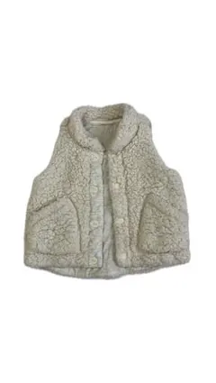 ベビーベスト クリーム色 ボア素材