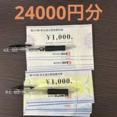ビックカメラ・コジマ 株主優待券 24000円分
