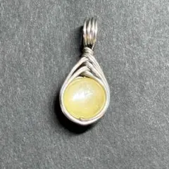 WP238S 天然石 ワイヤーラッピング ペンダントトップ ゴールデンマイカ