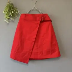 アース［S］華やかエレガント◎褒められ鮮やかカラー◎コットン混台形ミニスカート