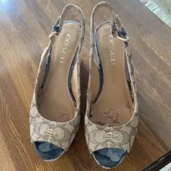 COACH オープントゥスリングバックサンダル