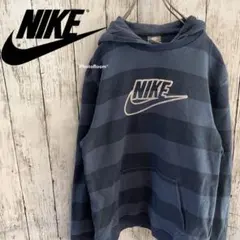 【ビンテージ】NIKE ナイキ パーカー フーディ ボーダー ロゴ