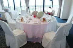 【美品】ウェルカムスペーステーブルランナーピンクベージュホワイトレース３点セット