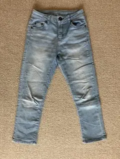 Pierrot綿混ストレッチデニムカプリパンツ XS