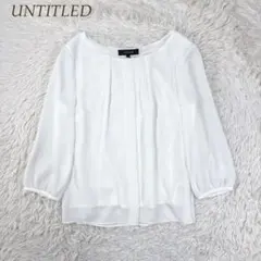 UNTITLED シフォン プルオーバー ブラウス ホワイト 七分袖