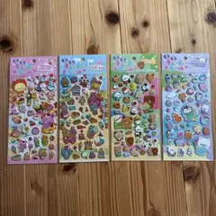 セリア　キラキラキューティーシール　４枚セット　ぷくぷくシール　平成レトロ