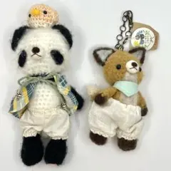 ねこのみこうぼう パンダ キツネ あみぐるみ ぬいぐるみ セット