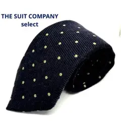 THE SUIT COMPANY 濃紺　ドット柄　ウール60％/ シルク40％