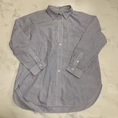 ぱ*ん様 青と白のストライプ 長袖シャツ　GU M