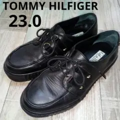 トミーヒルフィガー　23　ブラック　レザー　厚底　TOMMY HILFIGERのサムネイル