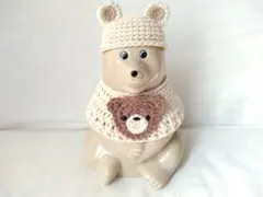 しろくま貯金箱 くまさん帽 セーター 2点セット