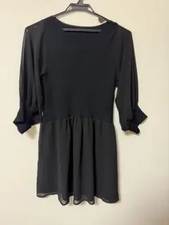 JEANASIS 黒 シアー素材　七分袖