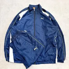 美品 PUMA プーマ ウィンドブレーカー セットアップ ネイビー M y2k