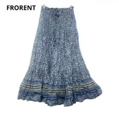 FLORENT（フローレント）花柄×ボーダー ロングスカート シルク混 日本製のサムネイル
