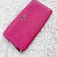 コーチ♡COACH ラウンドファスナー長財布 ♡くすみピンク系 - メルカリ
