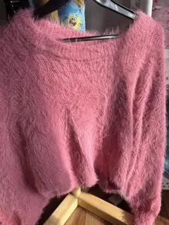 ピンク ファー風オーバーサイズセーター