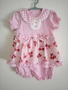 coeur a coeurチェリー柄ロンパース 80サイズ