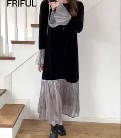 shein FRIFULミドル丈ドレスワンピース オケージョン