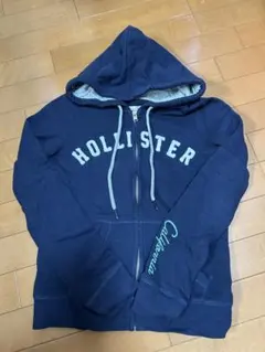 HOLLISTER フード付きパーカー S ネイビー