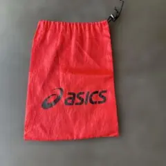 asics 巾着袋 レッド