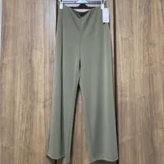 UNIQLO クレープジャージーストレートパンツ オリーブ L