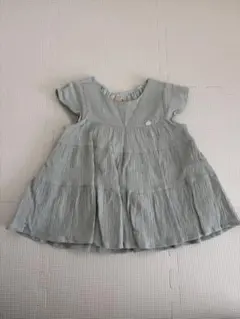 petit main プリーツワンピース 90サイズ グリーン