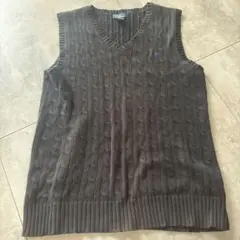 Polo by Ralph Lauren ダークブラウン Vネック ベスト XL