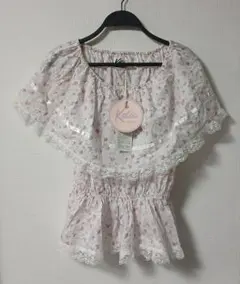 新品 Katie ケイティ 日本製 花柄オフショルダーブラウス ピンク フリーのサムネイル