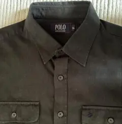 未使用POLO 長袖シャツ LL ダークグリーン ブラック