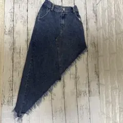 アシメフリンジ　デニムスカート　130 韓国服