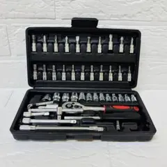 ソケットレンチセット 46点 工具セット ラチェットレンチ DIY 整備