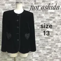 jun ashida ベロアノーカラージャケット13 刺繍　ラインストーン