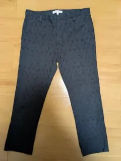 ABAHOUSE ECRU　七分丈パンツ　刺繍　ブラック