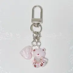 ハートチョコとくまちゃんチョコのチャームキーホルダー⑅122