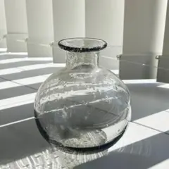 新品 ロゼガラスラウンド 口幅5 高さ13 横幅11cm モダン お洒落 花器