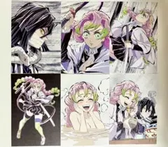 鬼滅の刃　全集中展 刀鍛冶　柱稽古　幕間画ポストカード　蜜璃　小芭内　おばみつ②