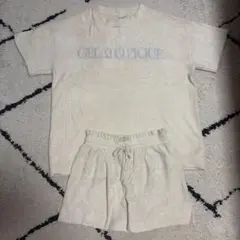 本日限定‼️ジェラートピケ ルームウェア　ロゴ　クリーム色